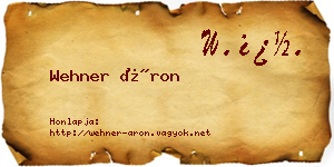 Wehner Áron névjegykártya